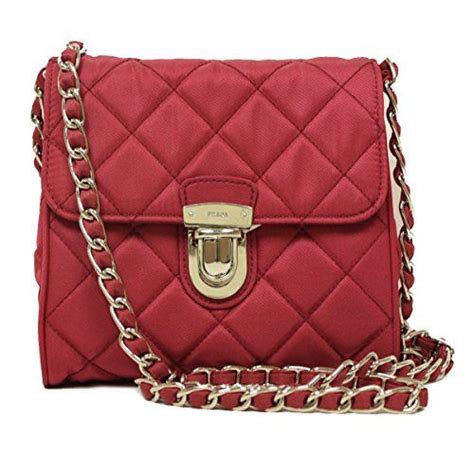 prada pattina crossbody chain tessuto ibisco pink